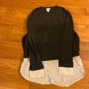 H&M Gray Sweater with built in button down detail!